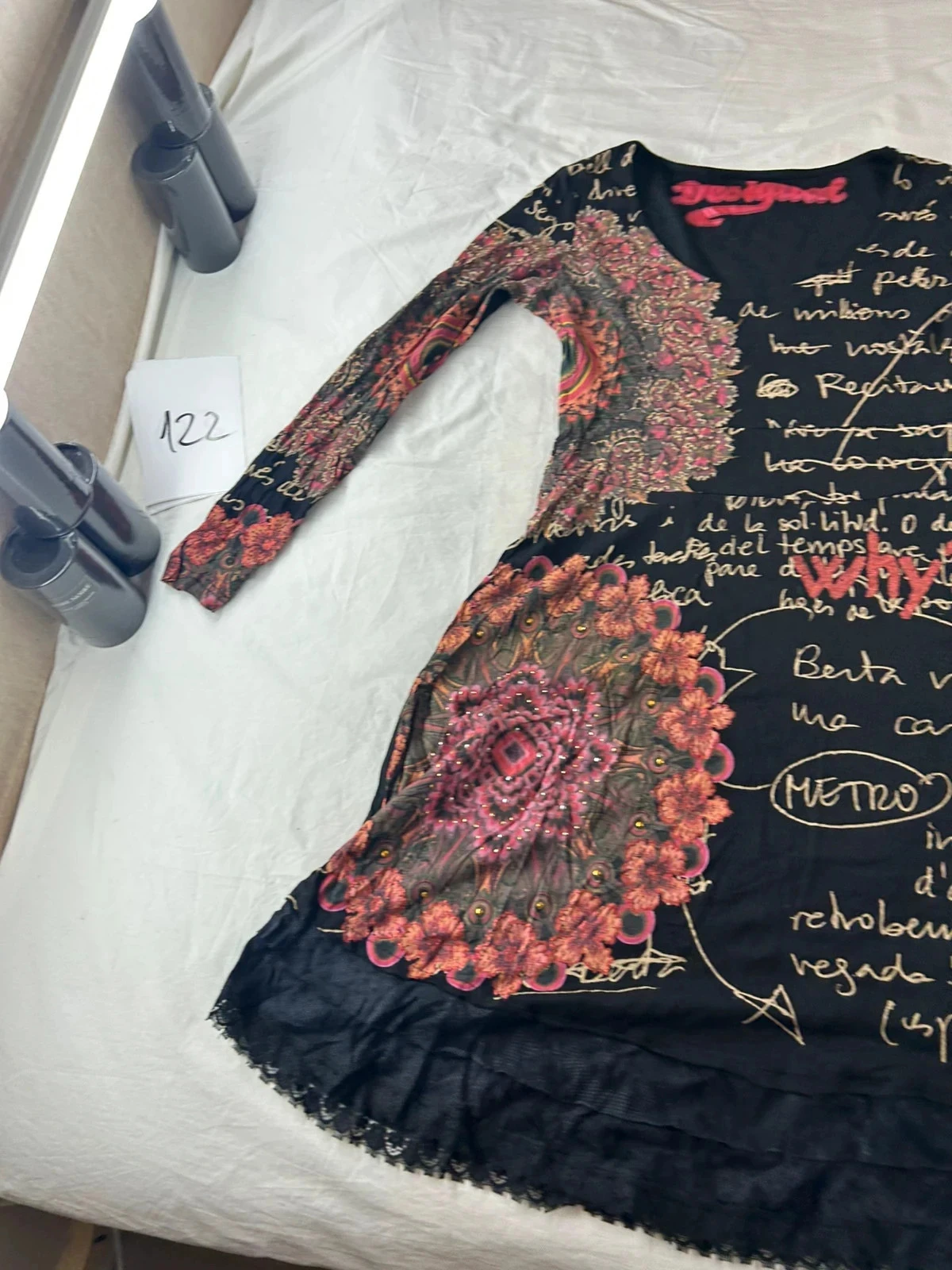 Vestido desigual vintage con motivos multicolor – photo 3
